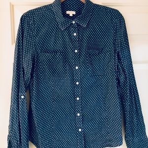 Takbots Chambray Polka Dot Shirt